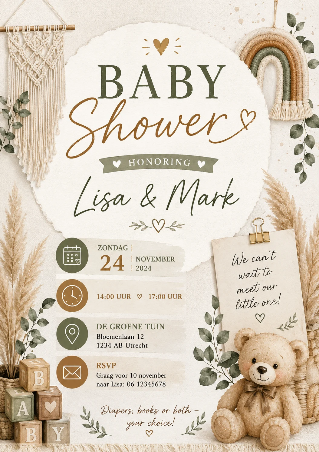 Boho macrame baby shower