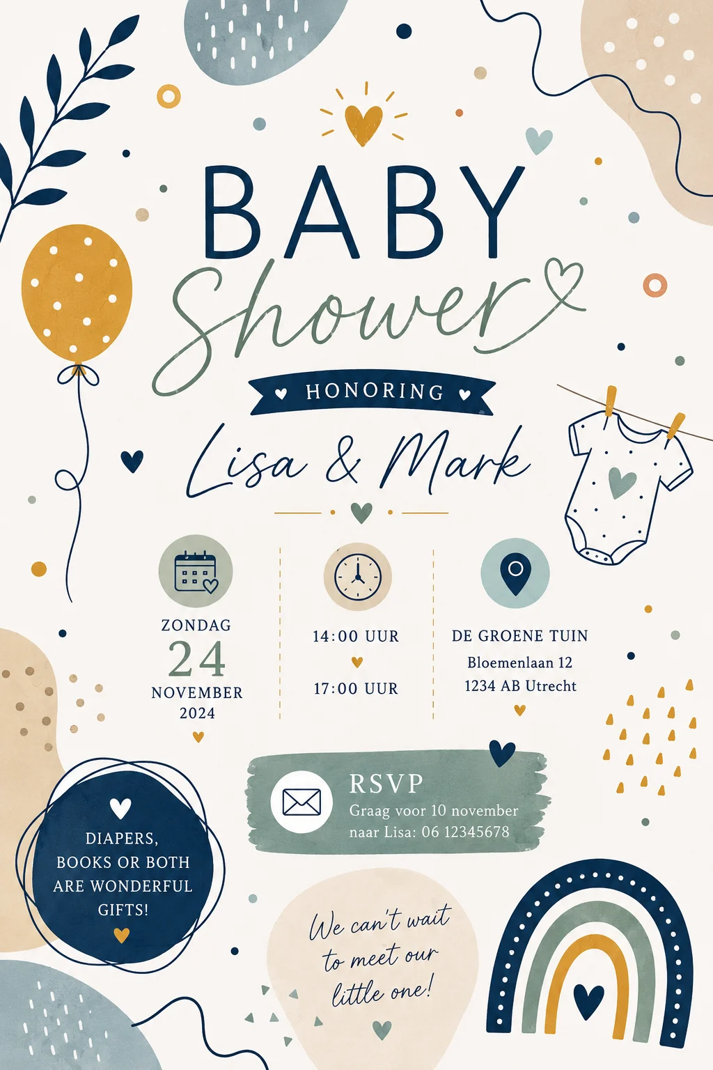 Confetti rainbow baby shower