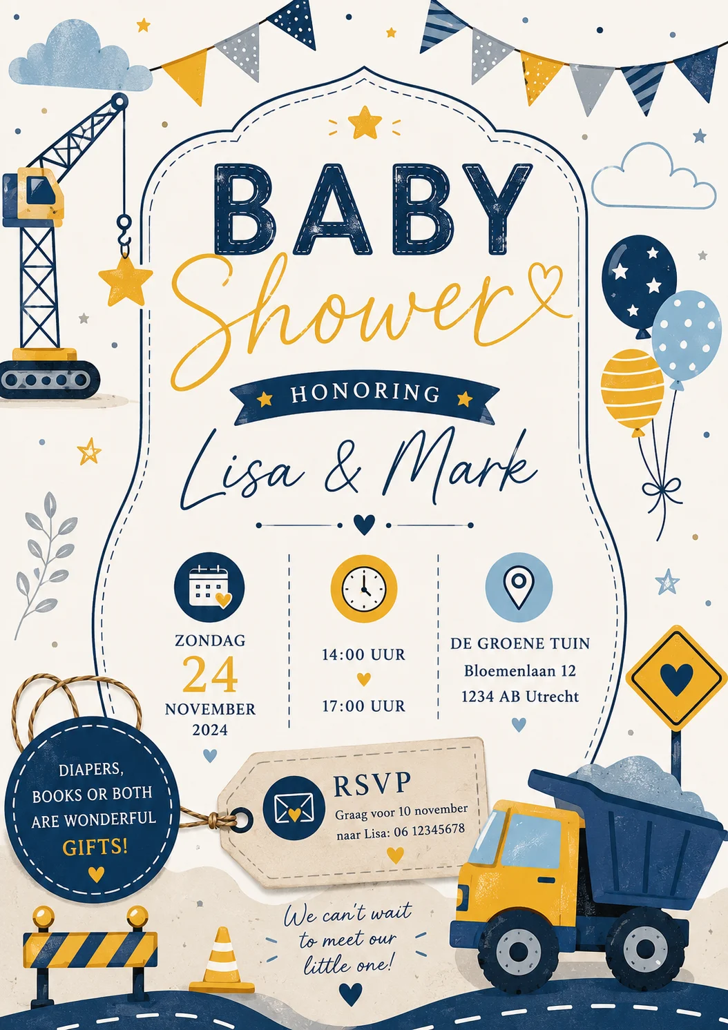 Construction baby shower