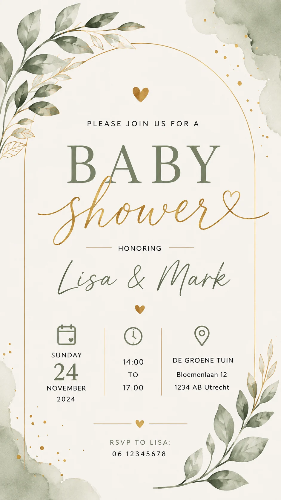 Elegant botanical baby shower