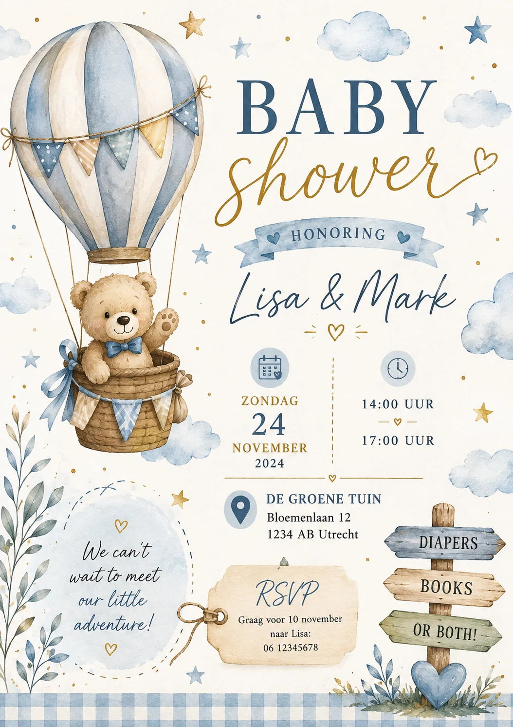 Hot air balloon baby shower