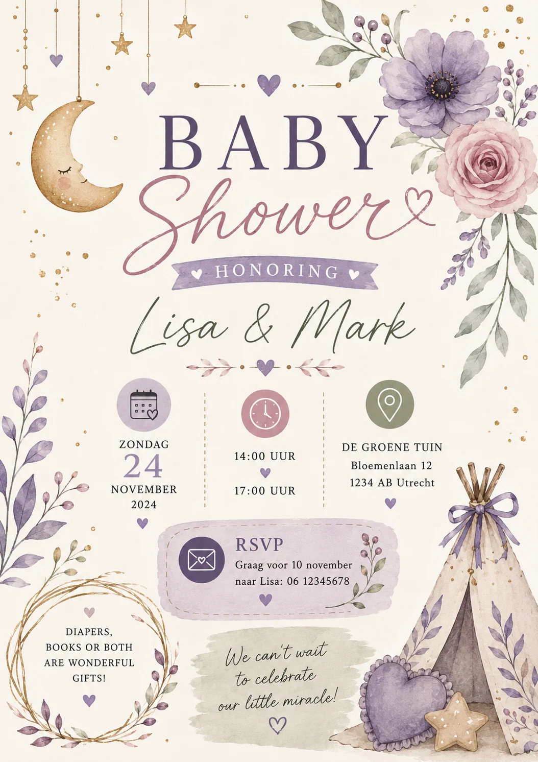 Lavender moon baby shower
