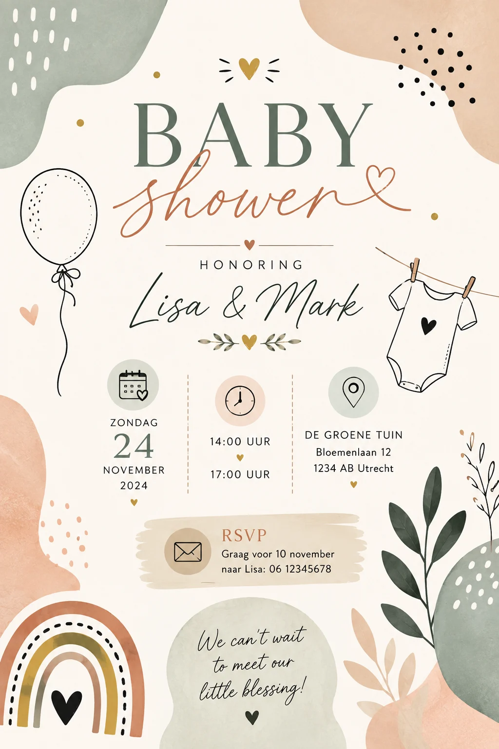 Modern abstract baby shower