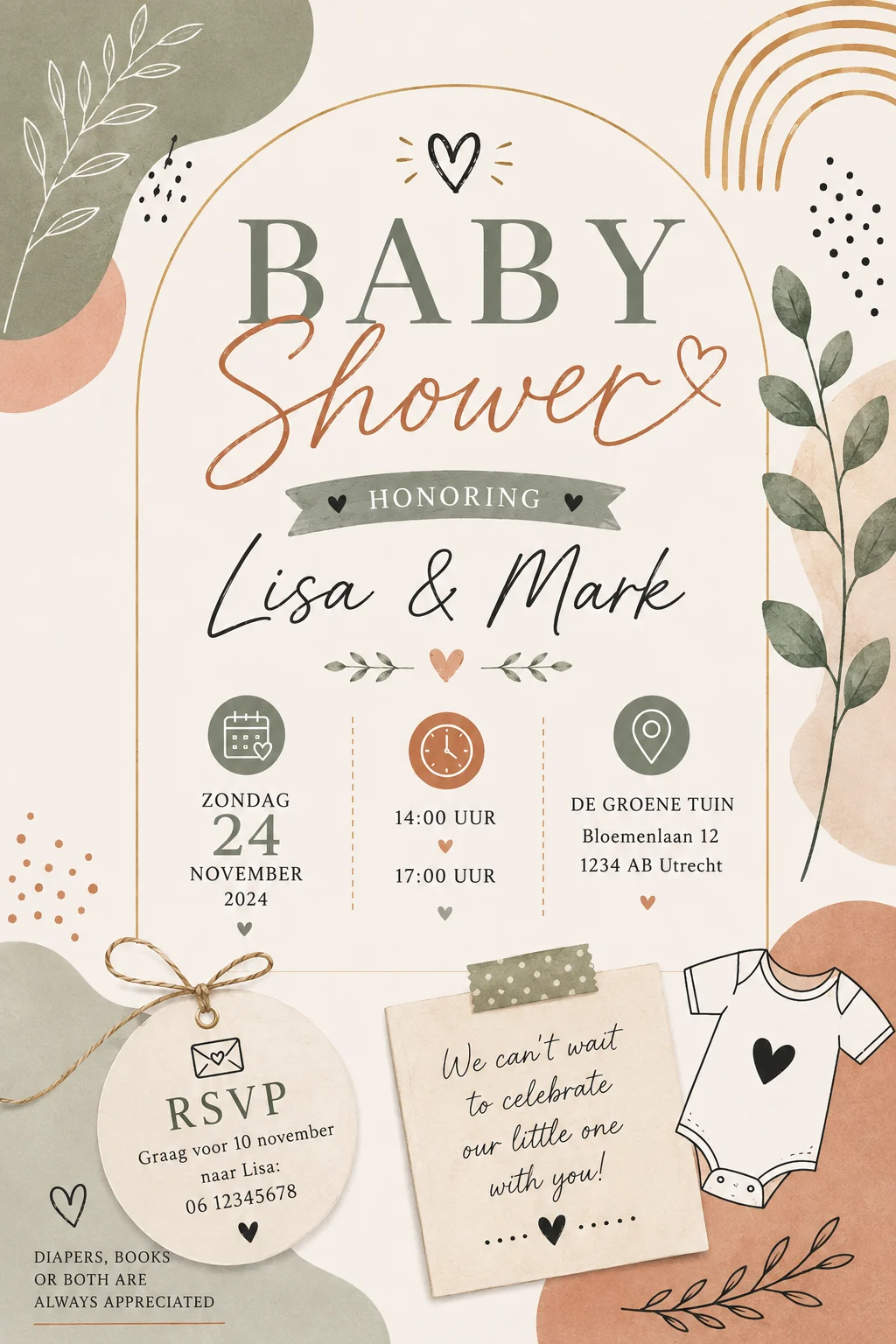 Organic bow baby shower