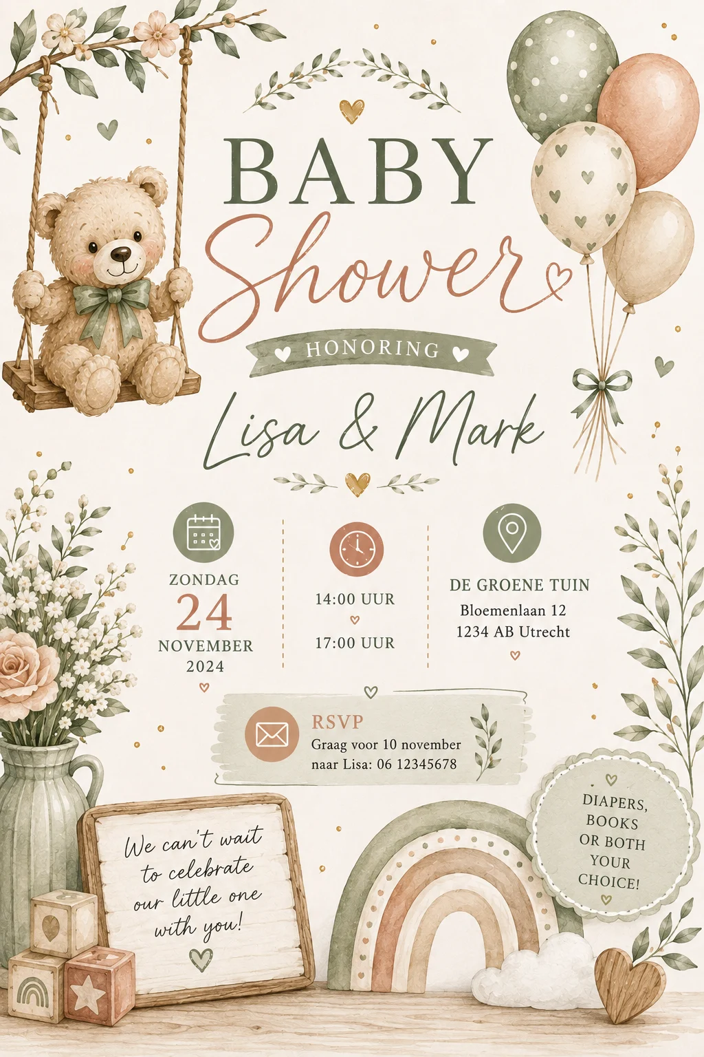 Rainbow nursery baby shower