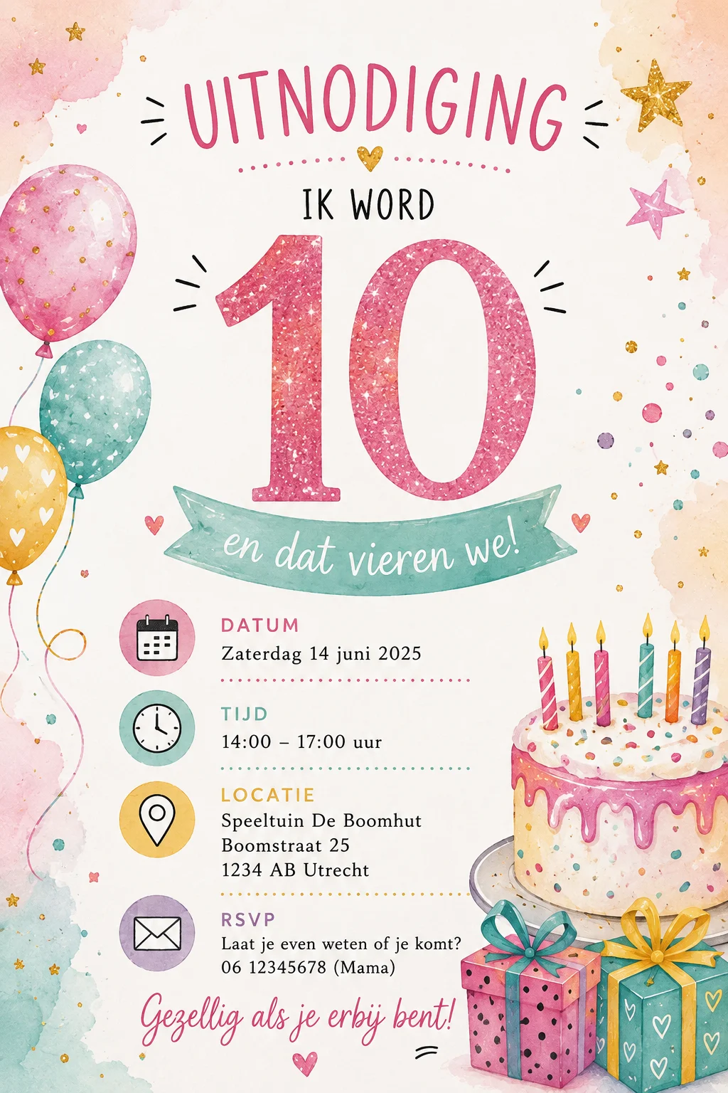 Pastel cake 10th