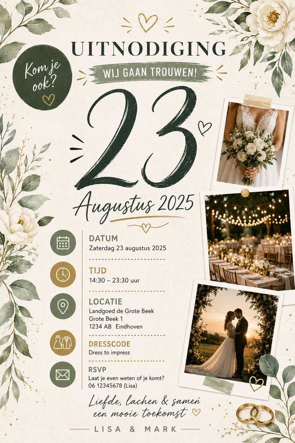 Green botanical wedding